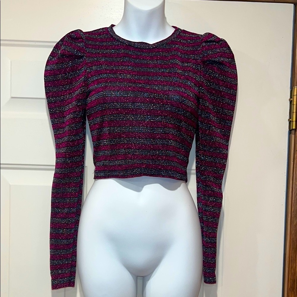 Striped Black and Pink Women's Top